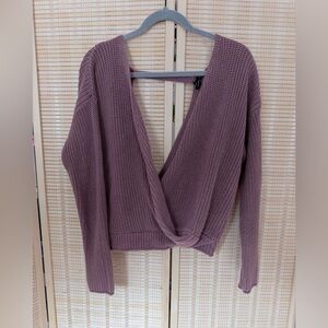 moon & madison Dusty Purple V-Neck Sweater